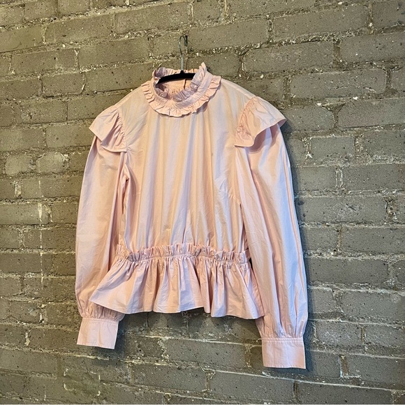 Ganni Pink Ruffled Blouse - Picture 3 of 13